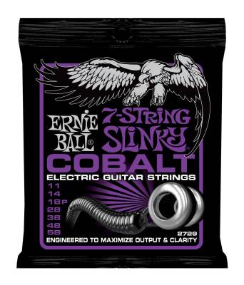 Ernie Ball - Cobalt Slinky 7 String Guitar Strings - Power .011-.056