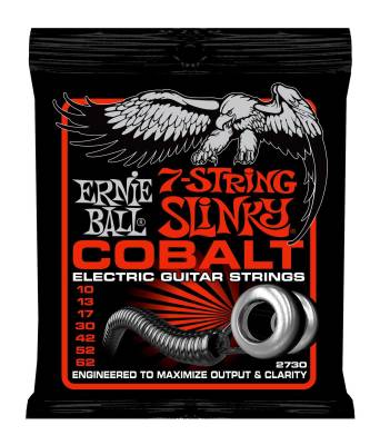 Ernie Ball - Cobalt  7 String Guitar Strings - Skinny Top Heavy Bottom .010-.062