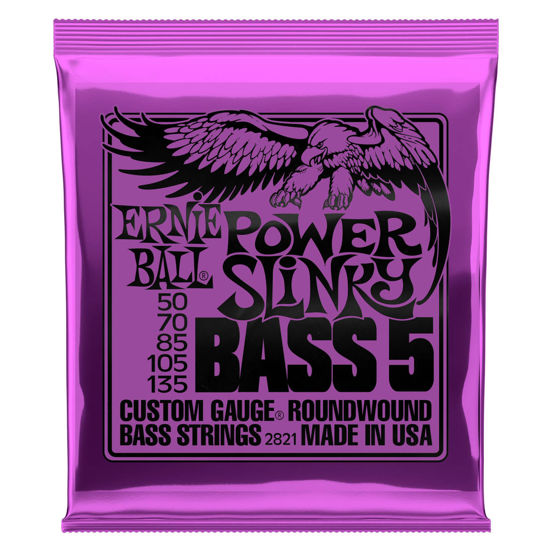 Nickel Wound Power Slinky 5 String Bass Strings - .050-.135
