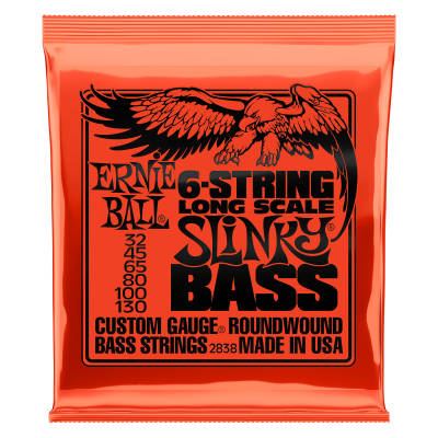 Ernie Ball - Nickel Wound Long Scale Slinky 6 String Bass Strings - .032-.130