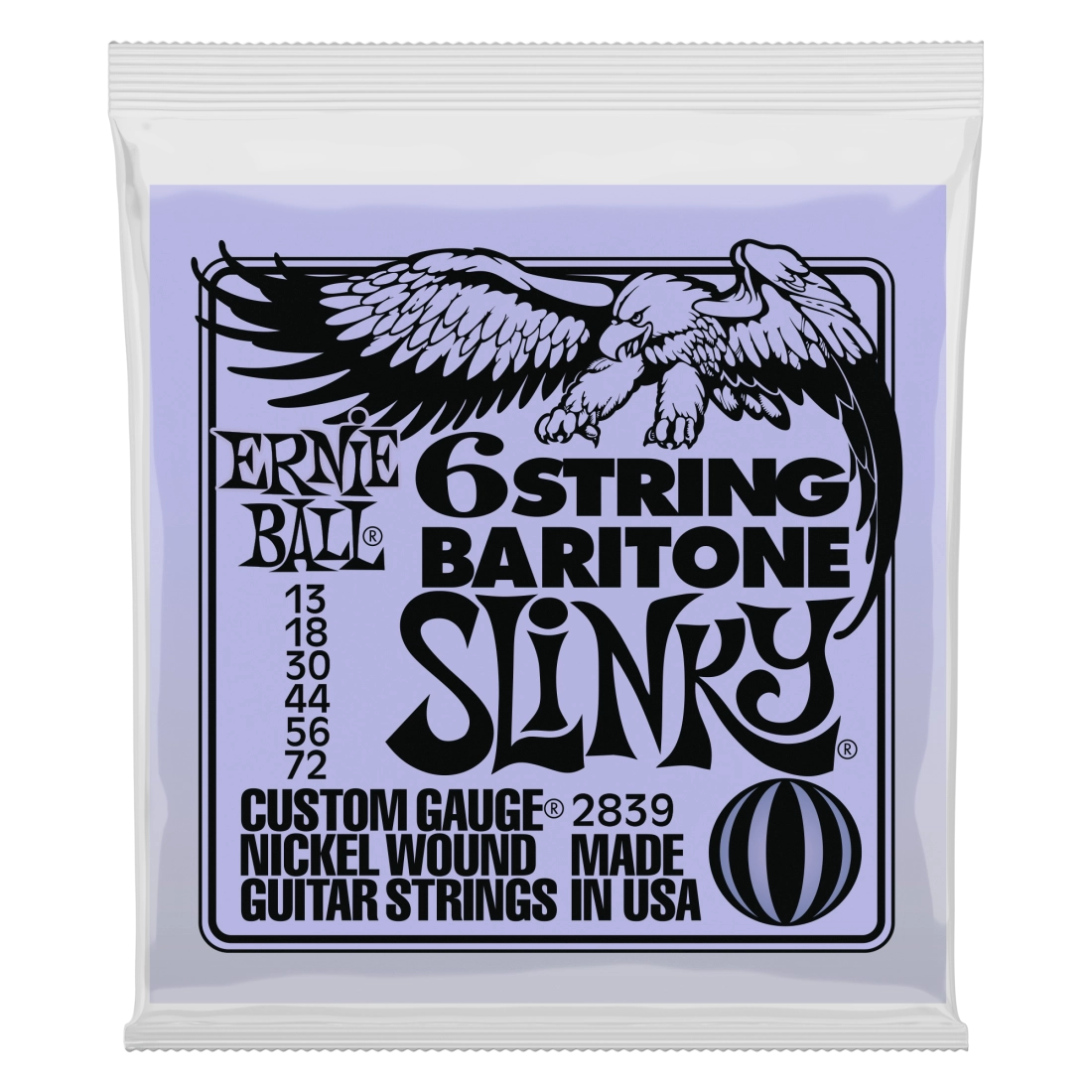 Baritone Small Ball Slinky 6 String Bass Strings - .013-.072