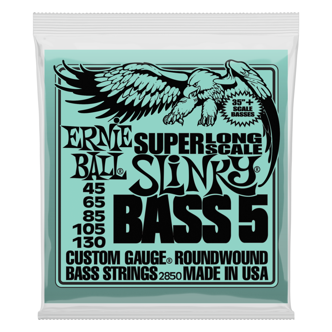 Nickel Wound Super Long Scale Slinky 5 String Bass Strings - .045-.130