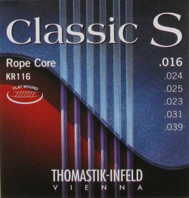 Classic S Series Silver/Copper Flatwound ROPECORE Strings - Light