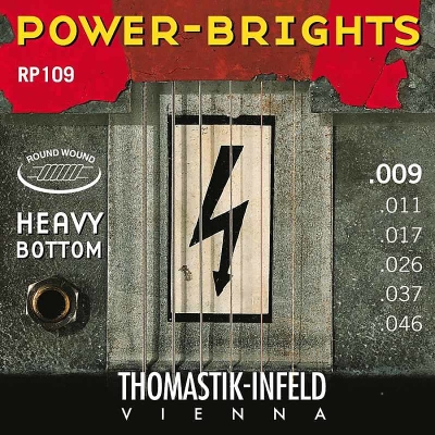 Power Brights Heavy Bottom Guitar Strings - Light