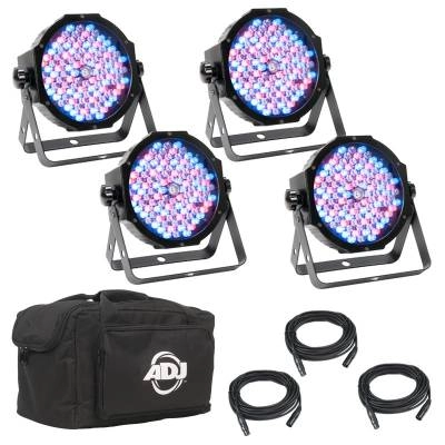 American DJ - Mega Flat Pak Plus - 4 XLEDs, Cables and Bag