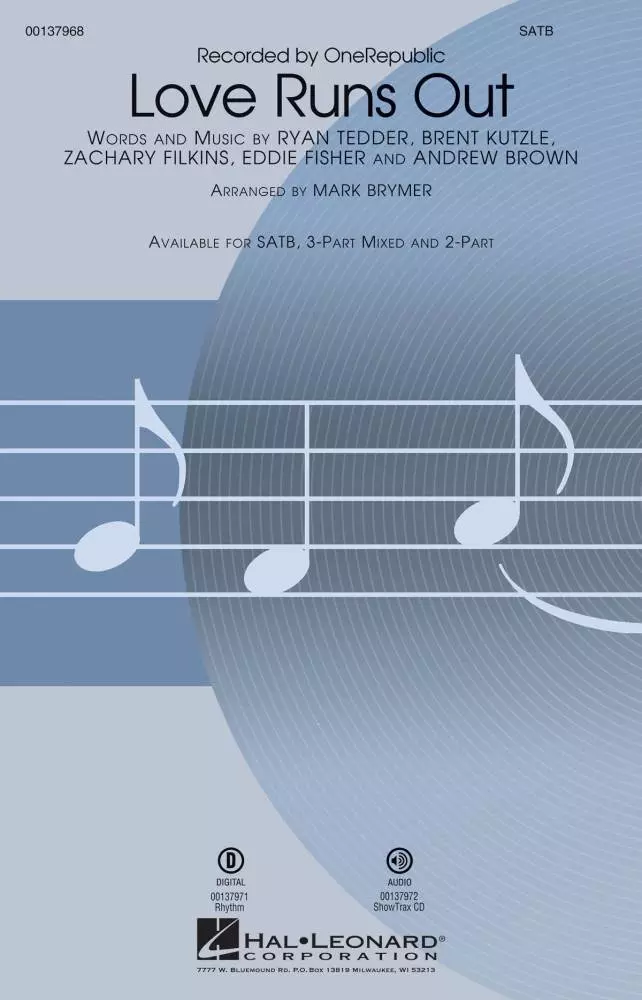 Love Runs Out - OneRepublic/Brymer - SATB