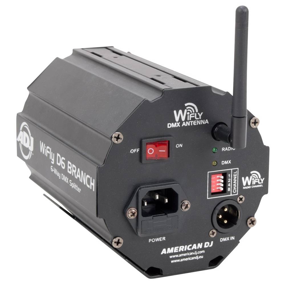 6-Way Wireless DMX Splitter with Transceiver