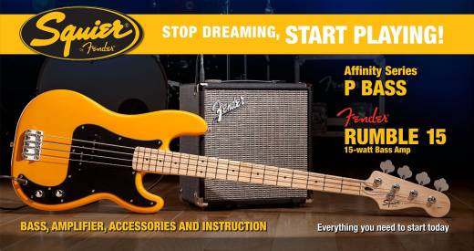 P-Bass Guitar Pack w/Rumble 15 Amp - Butterscotch