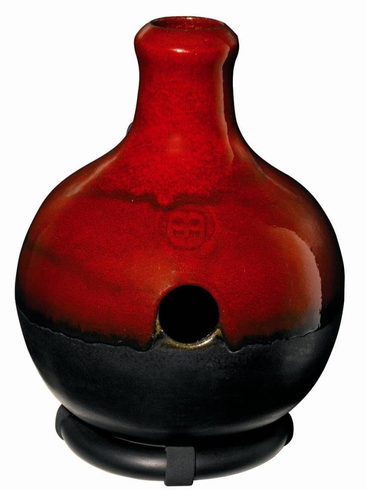 Large Ceramic Ibo Drum - Red/Brown