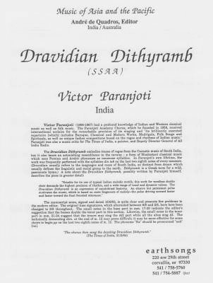 Earthsongs - Dravidian Dithyramb - Paranjoti - SSAA