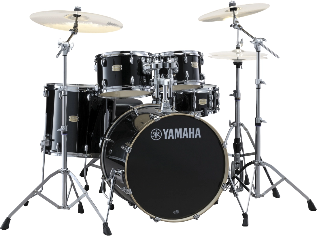 Stage Custom Birch 6-Piece Drum Kit (22,10,12,14,16,SD) with Hardware - Raven Black