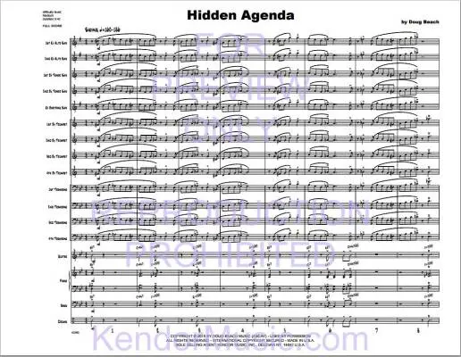 Hidden Agenda - Beach - Jazz Ensemble - Gr. Medium