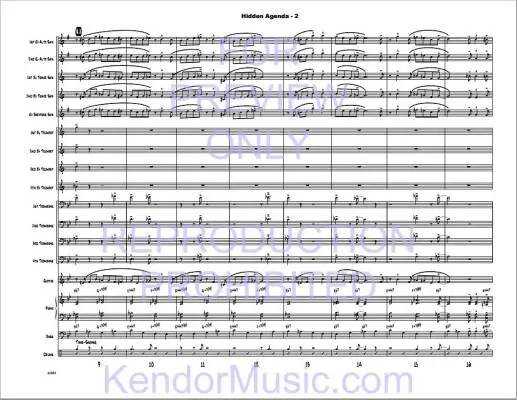Hidden Agenda - Beach - Jazz Ensemble - Gr. Medium