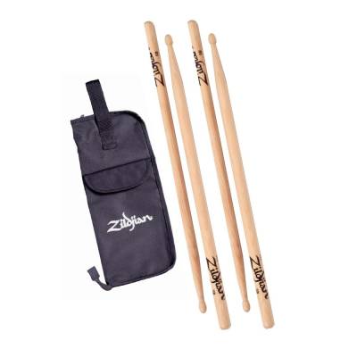 T3255 Stick Bag w/2 Pair 5A Wood Tip Drum Sticks