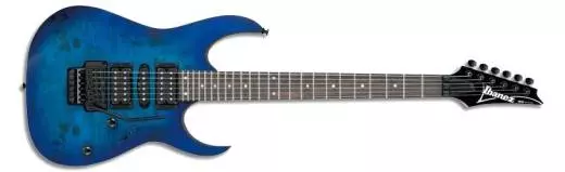RG HSH Burl Top Electric Guitar - Sapphire Blue Flat