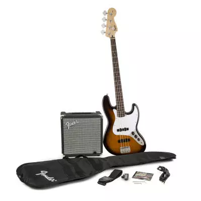 Affinity Series Jazz Bass Pack with Fender Rumble 15W Bass Amp - Brown Sunburst