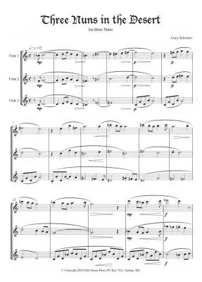 Three Nuns In The Desert - Schocker - Flute Trio - Score Only