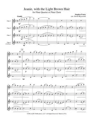 Jeanie with the Light Brown Hair - Foster/Heywood - Flute Quartet