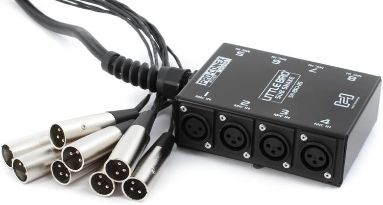 8-Channel XLR Box Snake w/ No Returns - 25ft