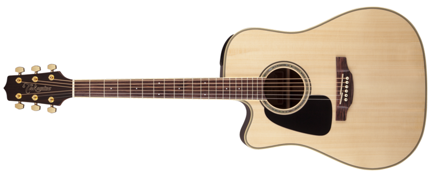 Dreadnought Solid Top Acoustic/Electric Left Handed Guitar - Natural Gloss