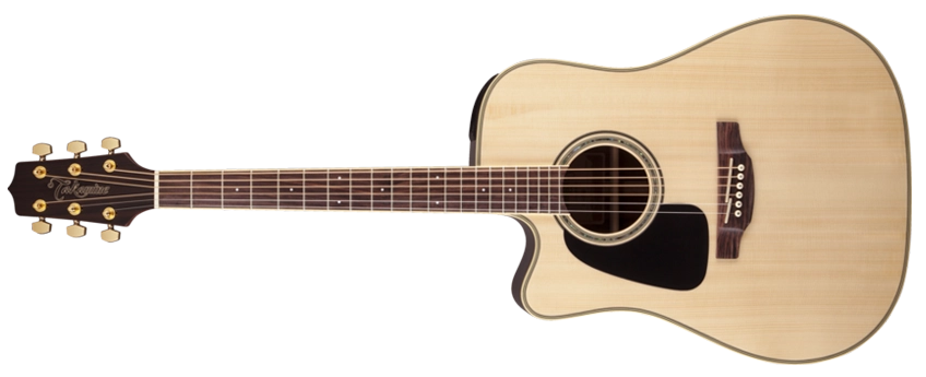 Dreadnought Solid Top Acoustic/Electric Left Handed Guitar - Natural Gloss