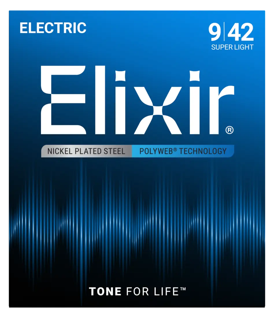 Electric Guitar Strings with POLYWEB Technology, Super Light (.009-.042)
