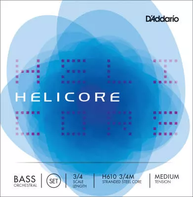 DAddario Orchestral - H610 3/4M - Helicore Orchestral String Set, 3/4 Scale, Medium Tension