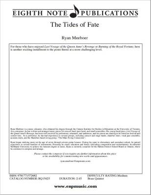 Eighth Note Publications - The Tides of Fate - Meeboer - Brass Quintet