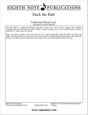 Eighth Note Publications - Deck The Hall - Traditional/Marlatt - 6 Flutes