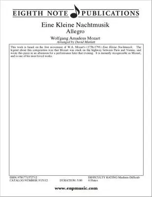 Eine Kleine Nachtmusik - Allegro - Mozart/Marlatt - 6 Flutes