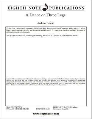 A Dance on Three Legs - Balent - Percussion Ensemble
