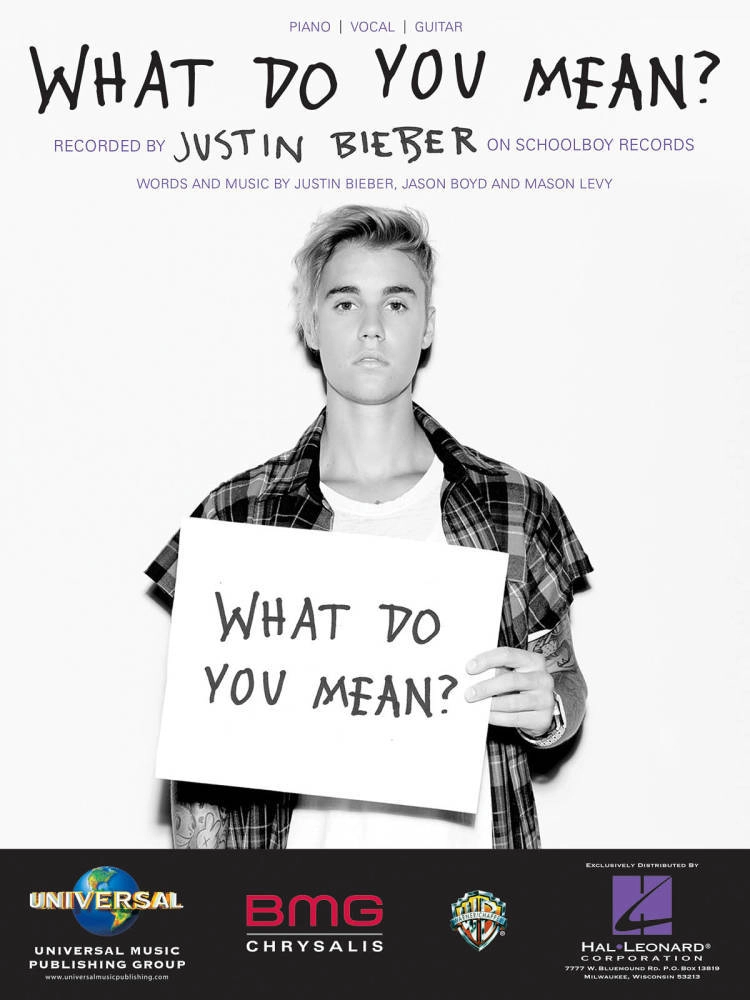 What Do You Mean? - Bieber/Boyd/Levy - Piano/Vocal/Guitar