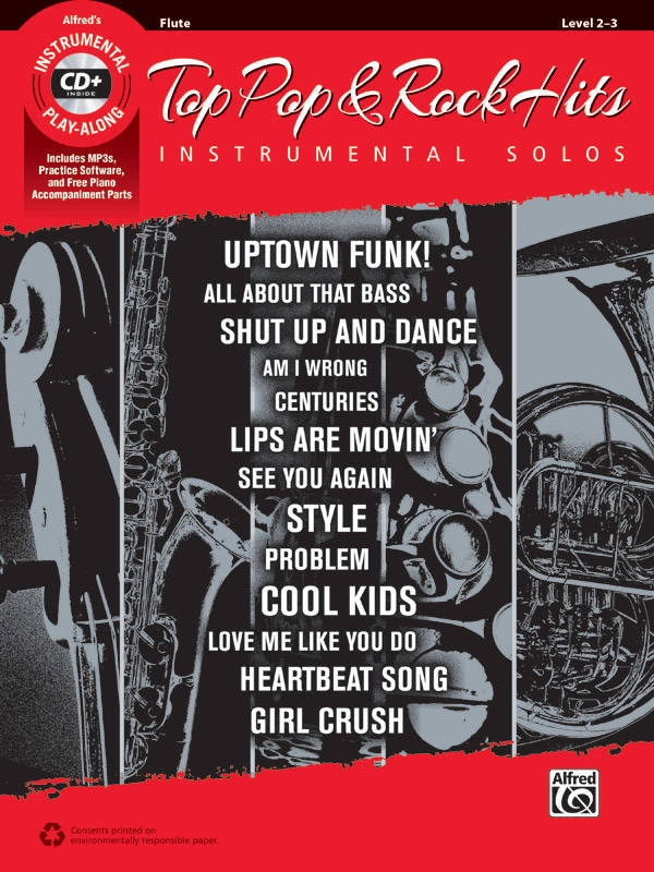 Top Pop & Rock Hits Instrumental Solos - Flute - Book/CD