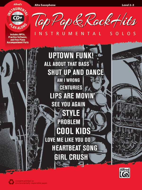 Top Pop & Rock Hits Instrumental Solos - Alto Saxophone - Book/CD