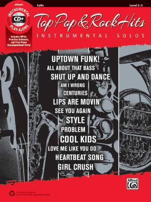 Top Pop & Rock Hits Instrumental Solos for Strings - Cello - Book/CDs