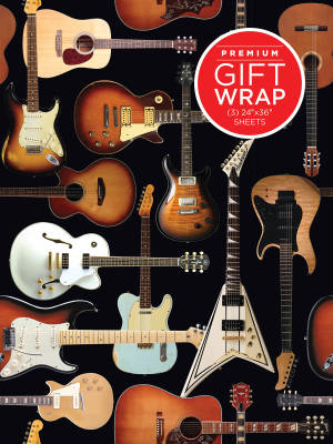 Wrapping Paper: Guitar Retro Theme - 3 Sheets (24\'\'x36\'\')