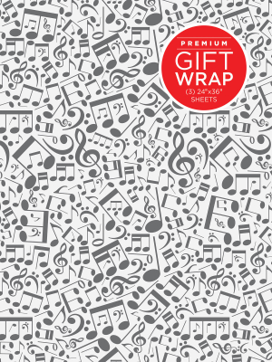 Wrapping Paper: Music Notes Theme - 3 Sheets (24\'\'x36\'\')