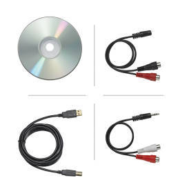 Belt-Drive Stereo Turntable w/ USB - Black
