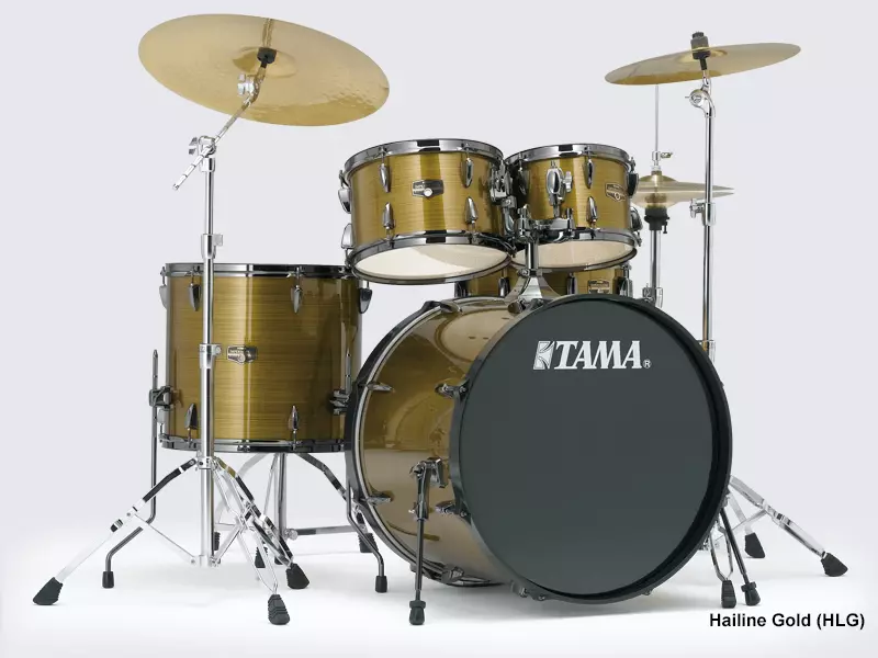Imperialstar Hyper-Drive 5-Piece Drum Set with Cymbals - Hairline Gold