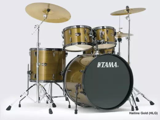 Imperialstar Hyper-Drive 5-Piece Drum Set with Cymbals - Hairline Gold