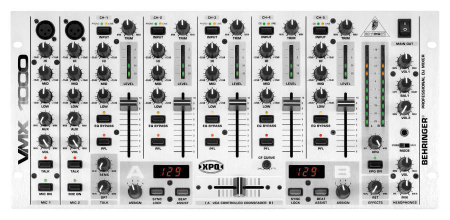 Behringer VMX1000 - 7-Channel Rack-Mount DJ Mixer With BPM