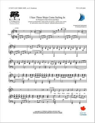 Cypress Choral Music - I Saw Three Ships Come Sailing In - Henderson - SSAA