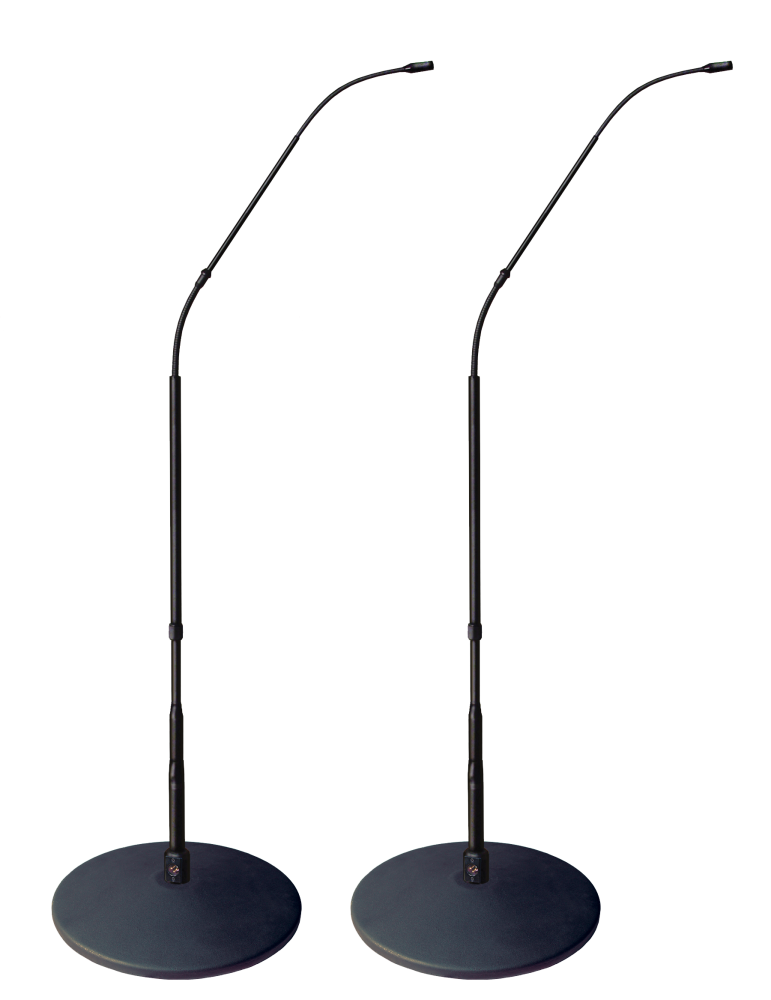 FW430/HCmp  Matched Stereo Pair of 4 Foot Tall FlexWand Microphones with Cast Iron Bases - Hypercardioid