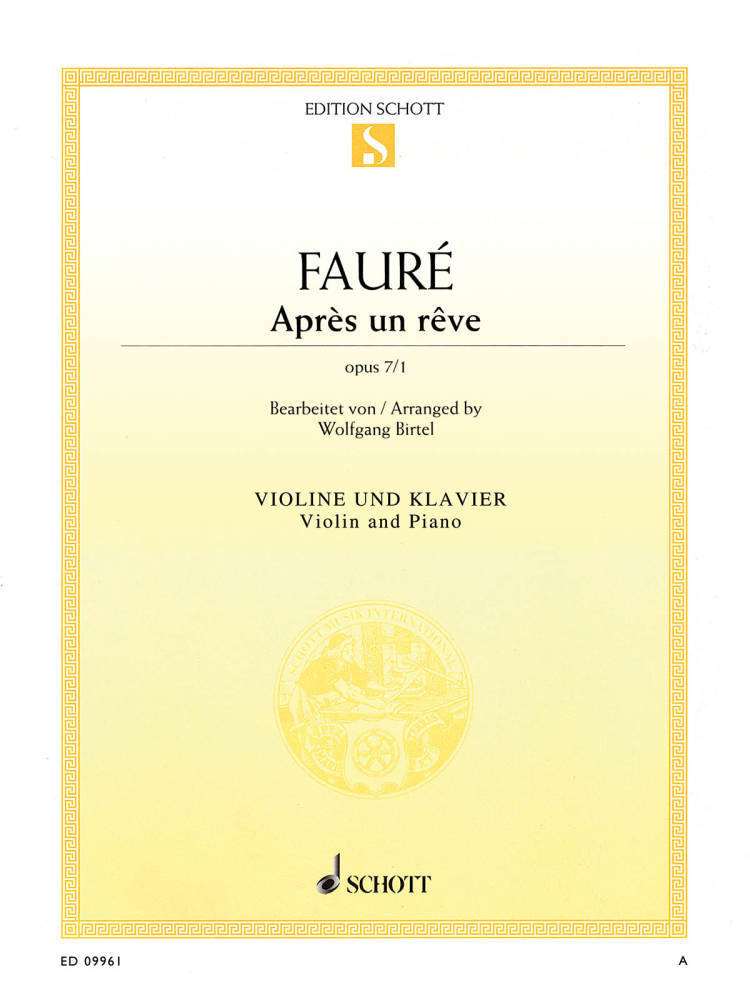 Apres un reve, Op. 7, No. 1 - Faure/Birtel - Violin/Piano