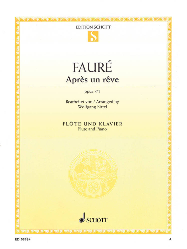 Apres un reve, Op. 7, No. 1 - Faure/Birtel - Flute/Piano