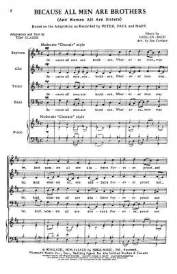 Because All Men Are Brothers (And Women All Are Sisters) - Glazer /Hassler /Bach /Fortune - SATB
