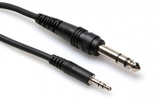 Hosa - Stereo Interconnect 3.5 mm TRS (M) to 1/4 TRS - 5 foot