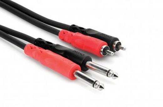 Hosa - Stereo Interconnect Dual Cable 1/4 TS to Dual RCA