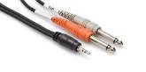Hosa - Stereo Breakout 3.5mm (M) TRS to Dual 1\/4 TS - 3 foot