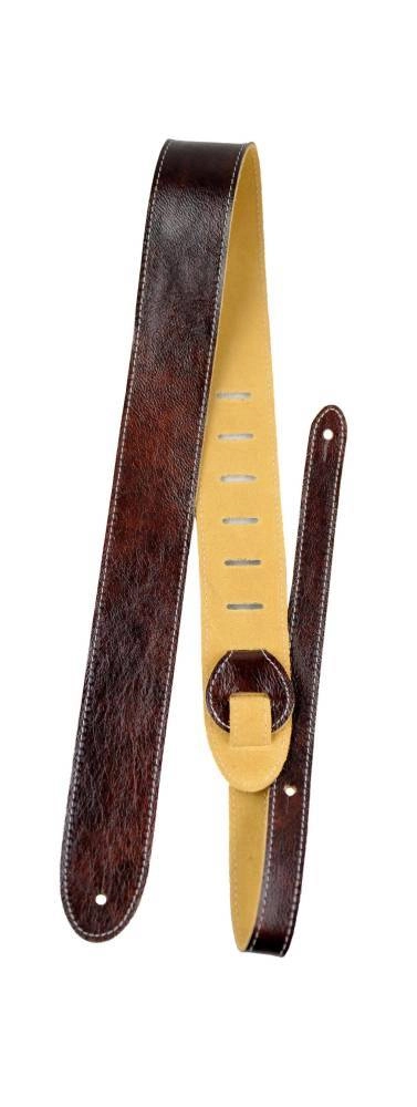 2\'\' Deluxe Soft Leather Guitar Strap - Mahogany